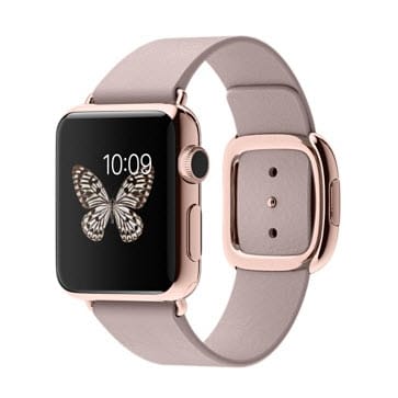 38 mm 18 ayar Roze altın kasa ve modern tokalı Roze gri kayış