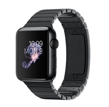 38 mm uzay siyahı paslanmaz çelik kasa ve baklalı model uzay siyahı paslanmaz çelik bilezik