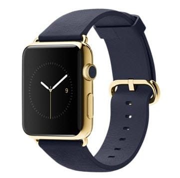 42 mm 18 ayar sarı altın kasa ve klasik tokalı gece mavisi kayış