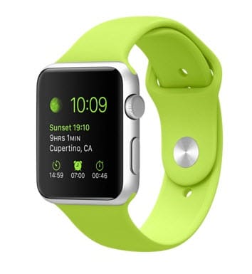 42 mm gümüş rengi alüminyum kasa ve yeşil spor kordon