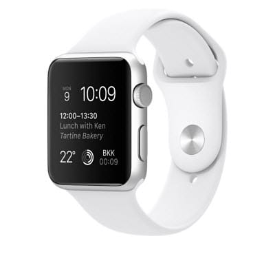 42 mm uzay grisi alüminyum kasa ve beyaz spor kordon